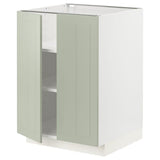 METOD base cabinet with shelves/2 doors, white/Stensund light green, 60x60 cm