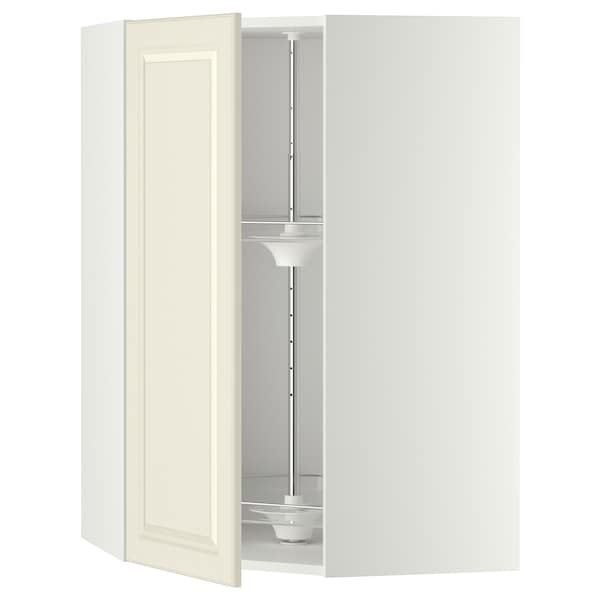 Ikea METOD - Corner wall cabinet with carousel, white/Bodbyn off-white, 68x100 cm