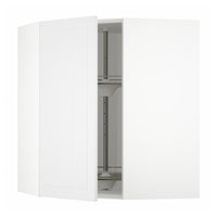 METOD corner wall cabinet with carousel, white/Stensund white, 68x80 cm