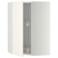 METOD corner wall cabinet with carousel, white/Veddinge white, 68x100 cm