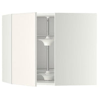 METOD corner wall cabinet with carousel, white/Veddinge white, 68x60 cm