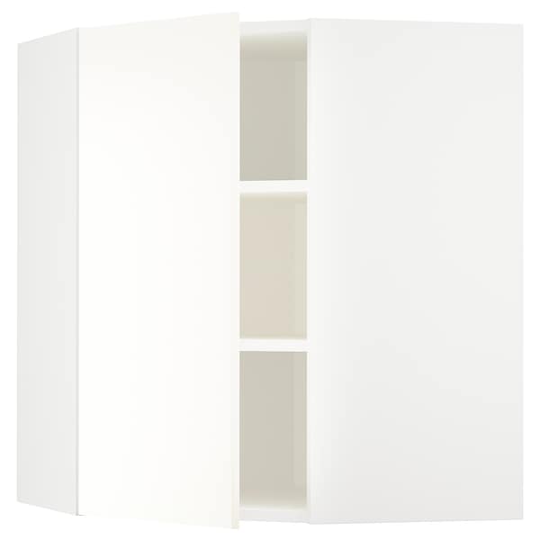Ikea METOD - Corner wall cabinet with shelves, white/Vallstena white, 68x80 cm