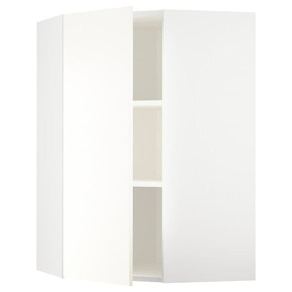 Ikea METOD - Corner wall cabinet with shelves, white/Vallstena white, 68x100 cm