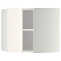 METOD corner wall cabinet with shelves, white/Veddinge white, 68x60 cm