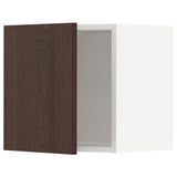 METOD wall cabinet, white/Sinarp brown, 40x40 cm