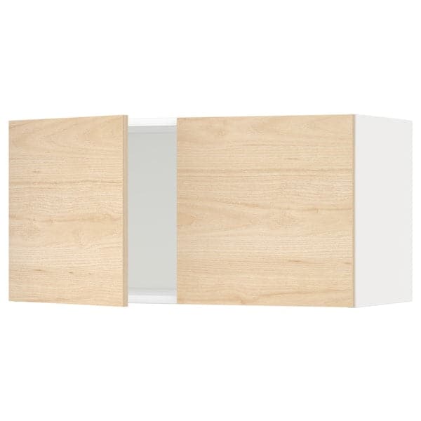Ikea METOD - Wall cabinet with 2 doors, white/Askersund light ash effect, 80x40 cm