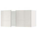 METOD wall cabinet with 2 doors, white/Ringhult light grey, 80x40 cm