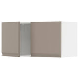 METOD wall cabinet with 2 doors, white/Upplöv matt dark beige, 80x40 cm