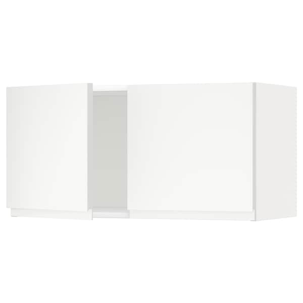 METOD - Wall cabinet with 2 doors, white/Voxtorp matt white, 80x40 cm - best price from Maltashopper.com 39468780