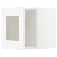 METOD wall cabinet with glass door, white/Axstad matt white, 40x40 cm