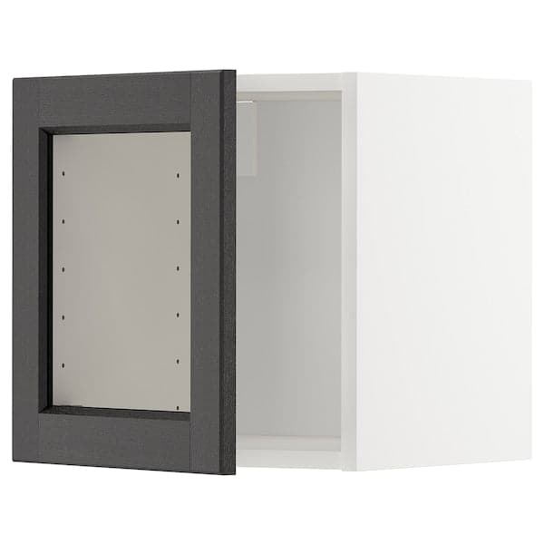 Ikea METOD - Wall cabinet with glass door, white/Lerhyttan black stained , 40x40 cm