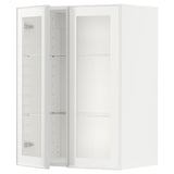 METOD wall cabinet w shelves/2 glass drs, white/Hejsta white clear glass, 60x80 cm