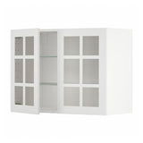 METOD wall cabinet w shelves/2 glass drs, white/Stensund white, 80x60 cm