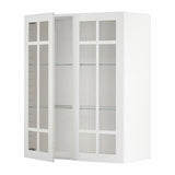METOD wall cabinet w shelves/2 glass drs, white/Stensund white, 80x100 cm