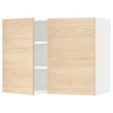 METOD wall cabinet with shelves/2 doors, white/Askersund light ash effect, 80x60 cm