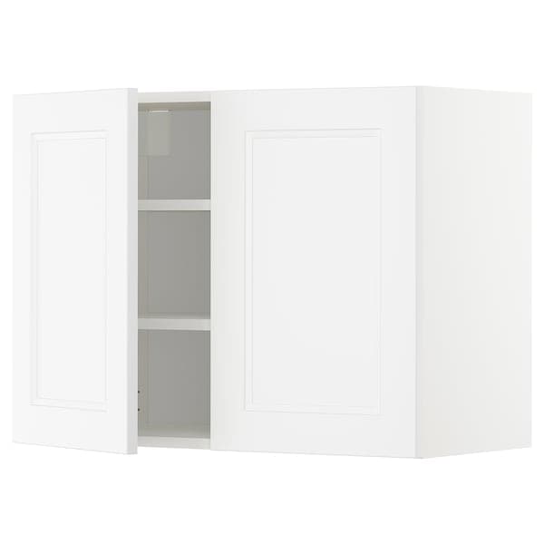 Ikea METOD - Wall cabinet with shelves/2 doors, white/Axstad matt white, 80x60 cm