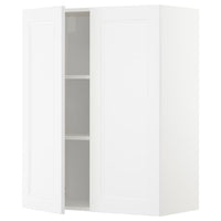 METOD wall cabinet with shelves/2 doors, white/Axstad matt white, 80x100 cm