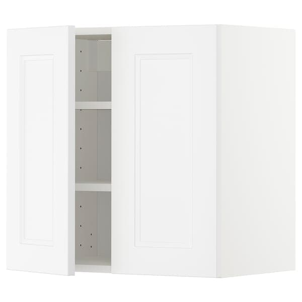 Ikea METOD - Wall cabinet with shelves/2 doors, white/Axstad matt white, 60x60 cm