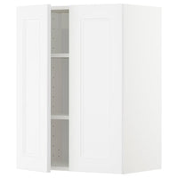 METOD wall cabinet with shelves/2 doors, white/Axstad matt white, 60x80 cm