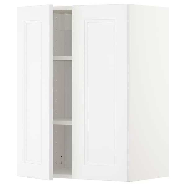 Ikea METOD - Wall cabinet with shelves/2 doors, white/Axstad matt white, 60x80 cm