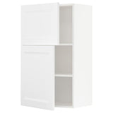 METOD wall cabinet with shelves/2 doors, white/Axstad matt white, 60x100 cm