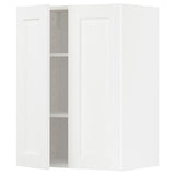 METOD wall cabinet with shelves/2 doors, white Enköping/white wood effect, 60x80 cm