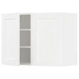 METOD wall cabinet with shelves/2 doors, white Enköping/white wood effect, 80x60 cm