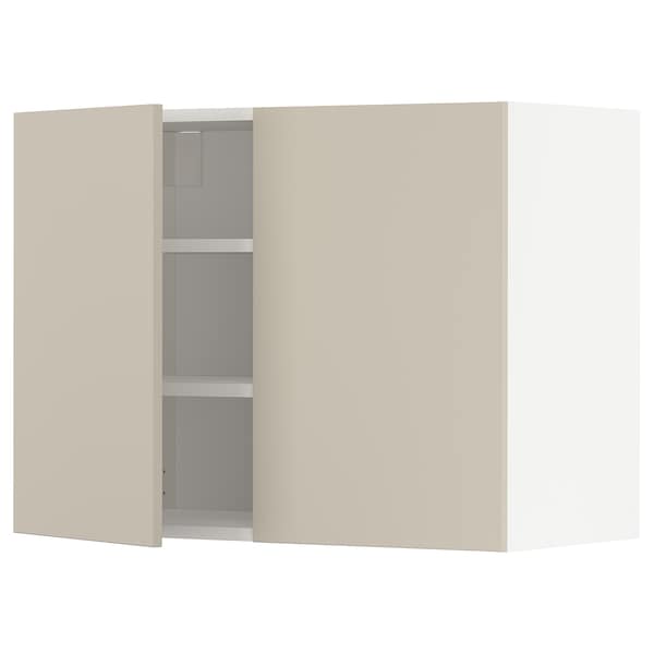 METOD - Wall cabinet with shelves/2 doors, white/Havstorp beige, 80x60 cm - best price from Maltashopper.com 19456815