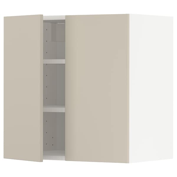 Ikea METOD - Wall cabinet with shelves/2 doors, white/Havstorp beige, 60x60 cm