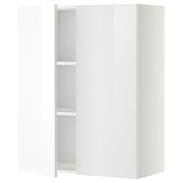 Ikea METOD - Wall cabinet with shelves/2 doors, white/Ringhult white, 80x100 cm