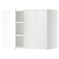 METOD wall cabinet with shelves/2 doors, white/Ringhult white, 80x60 cm