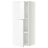METOD wall cabinet with shelves/2 doors, white/Ringhult white, 40x100 cm