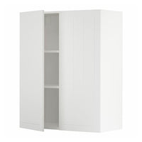 METOD wall cabinet with shelves/2 doors, white/Stensund white, 80x100 cm