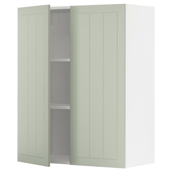 Ikea METOD - Wall cabinet with shelves/2 doors, white/Stensund light green, 80x100 cm