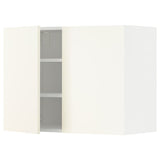 METOD wall cabinet with shelves/2 doors, white/Vallstena white, 80x60 cm