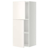 METOD wall cabinet with shelves/2 doors, white/Veddinge white, 40x100 cm