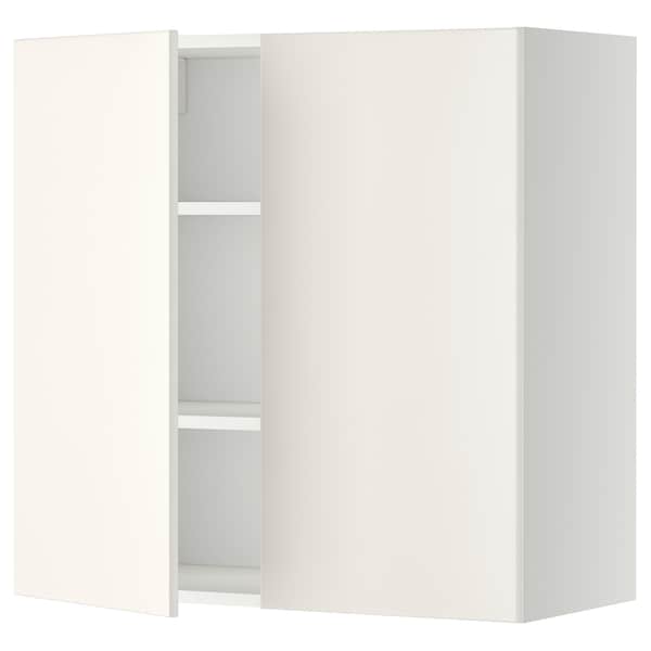 METOD - Wall cabinet with shelves/2 doors, white/Veddinge white, 80x80 cm - best price from Maltashopper.com 39457606