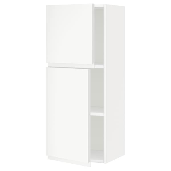 Ikea METOD - Wall cabinet with shelves/2 doors, white/Voxtorp matt white, 40x100 cm