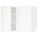 METOD wall cabinet with shelves/2 doors, white/Voxtorp matt white, 80x60 cm