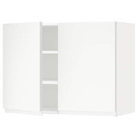 METOD wall cabinet with shelves/2 doors, white/Voxtorp matt white, 80x60 cm