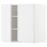 METOD wall cabinet with shelves/2 doors, white/Voxtorp high-gloss/white, 60x60 cm