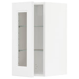 METOD wall cabinet w shelves/glass door, white/Axstad matt white, 30x60 cm