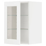 METOD wall cabinet w shelves/glass door, white Enköping/white wood effect, 40x60 cm