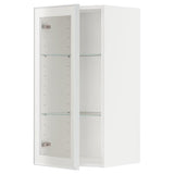METOD wall cabinet w shelves/glass door, white/Hejsta white clear glass, 40x80 cm