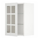 METOD wall cabinet w shelves/glass door, white/Stensund white, 40x60 cm