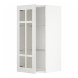 METOD wall cabinet w shelves/glass door, white/Stensund white, 40x80 cm