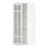 METOD wall cabinet w shelves/glass door, white/Stensund white, 40x100 cm