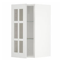 METOD wall cabinet w shelves/glass door, white/Stensund white, 30x60 cm