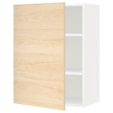 METOD wall cabinet with shelves, white/Askersund light ash effect, 60x80 cm