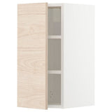 METOD wall cabinet with shelves, white/Askersund light ash effect, 30x60 cm